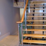 Stainless steel staircase glass railing